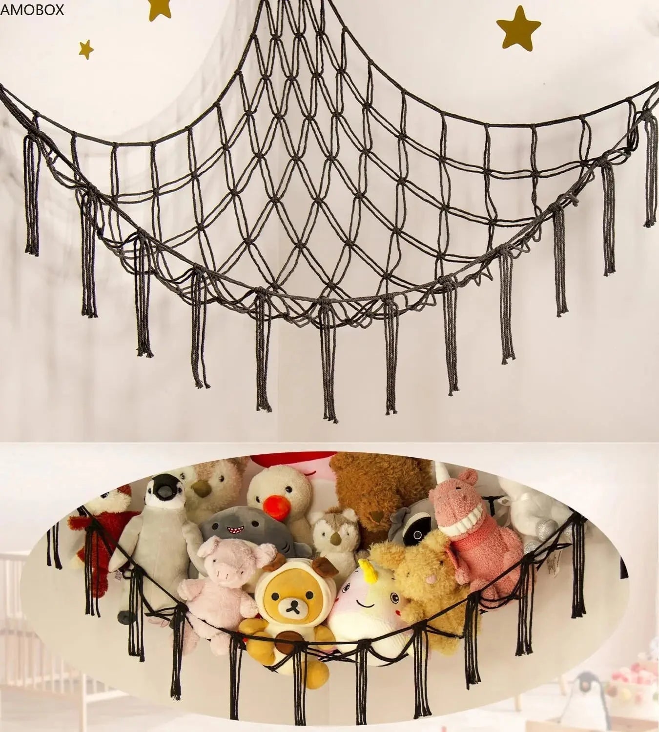 Rangement De Peluche - StorageHammock™ - Noir - le paradis des bébés