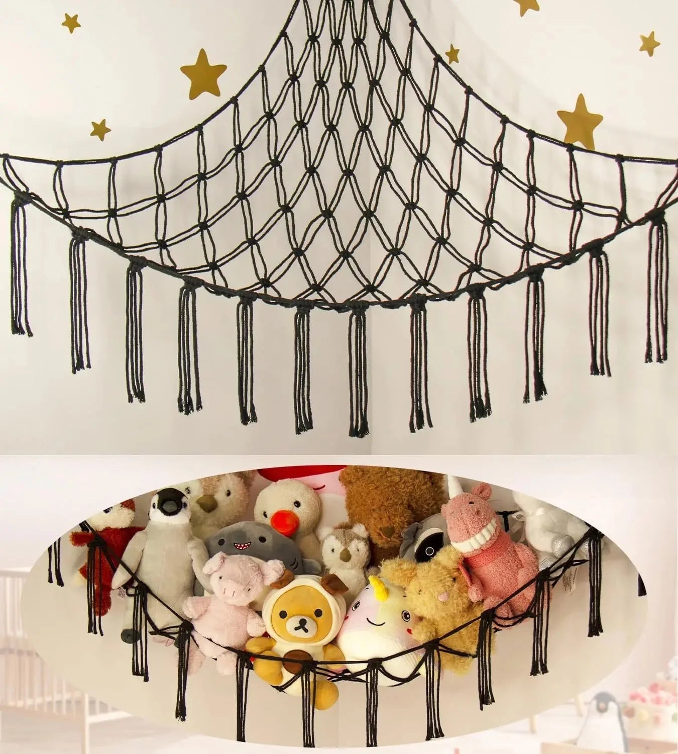 Rangement De Peluche - StorageHammock™ - Noir - le paradis des bébés