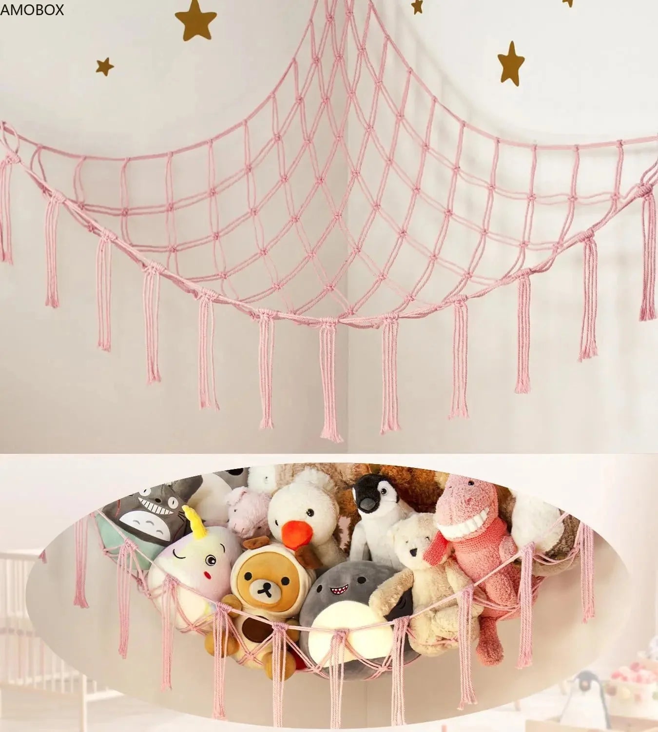 Rangement De Peluche - StorageHammock™ - Rose - le paradis des bébés